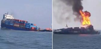 Karadeniz yangın yeri! İHA'nın vurduğu Rus konteyner gemisi battı