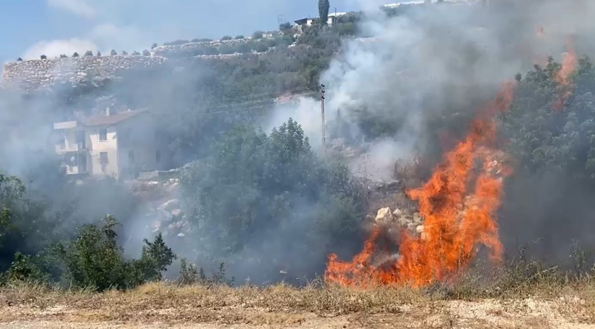Erdemli'de çalılık yangını söndürüldü