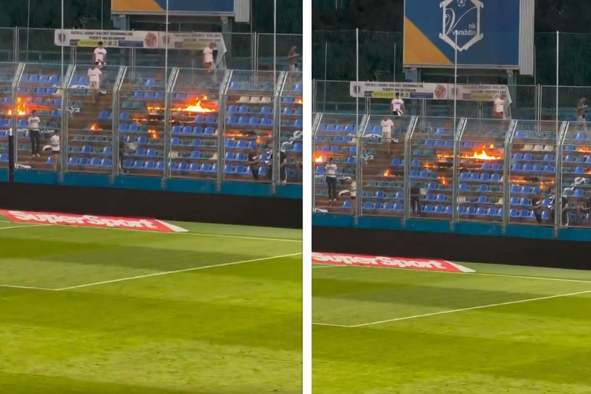 Daha fazla dayanamayıp tribünü ateşe verdiler