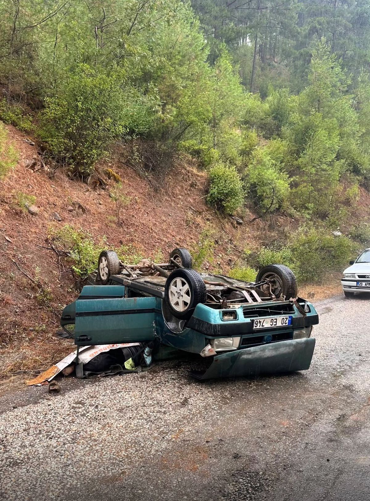 Denizli'de Takla Atan Otomobilde Sürücü Hayatını Kaybetti