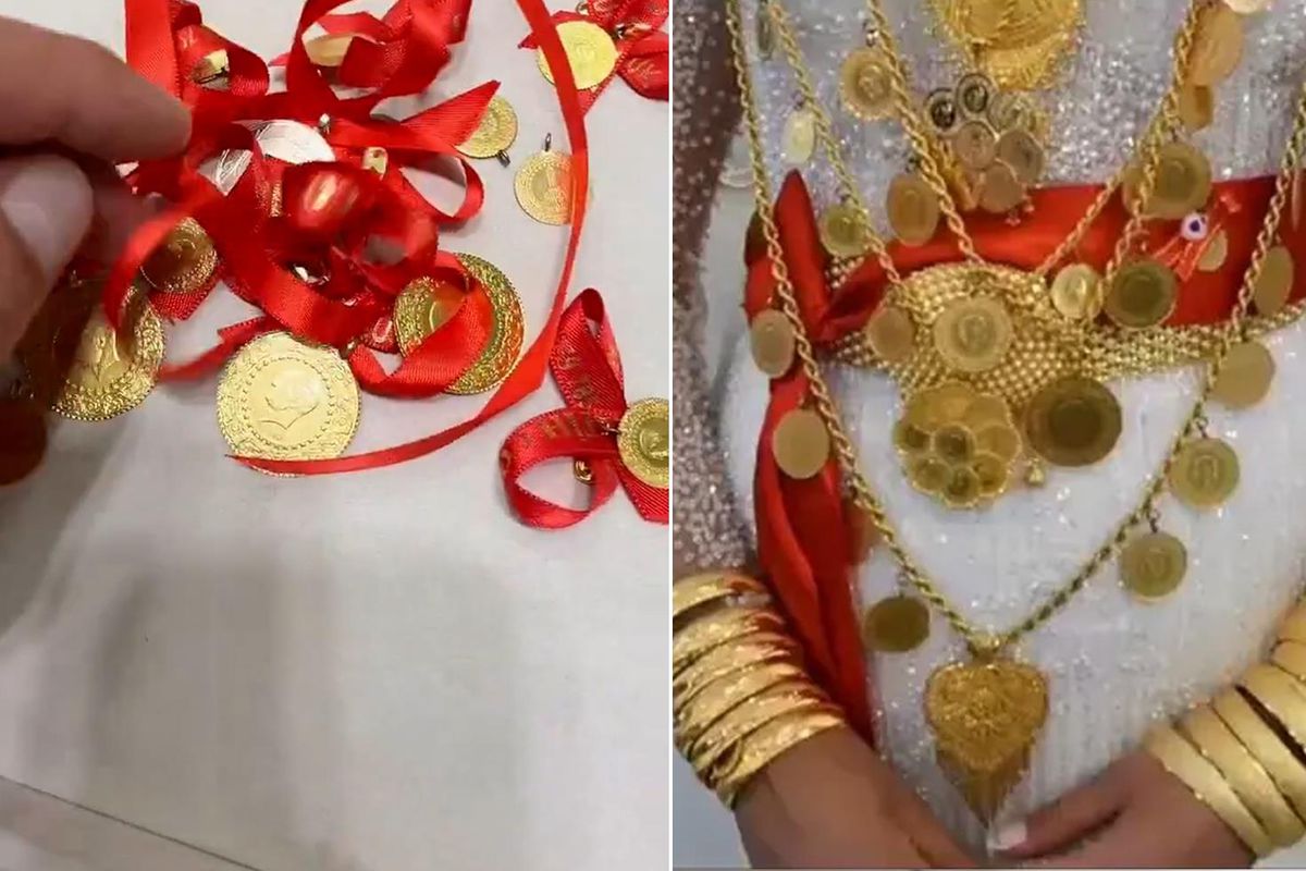 Düğünde pes dedirten takı! Damat görüntüleri tek tek incelemeye başladı