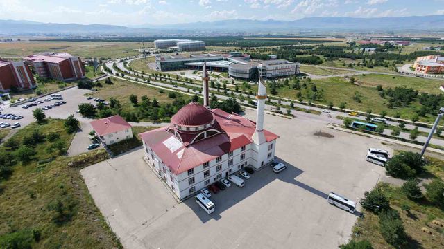 Pen-shaped minarets of the Darülfünun Mosque in Erzurum