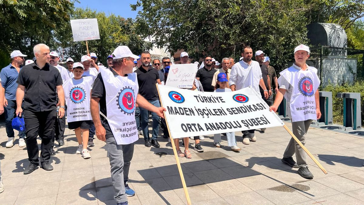 Maden işçilerinden Ankara'da hak mücadelesi