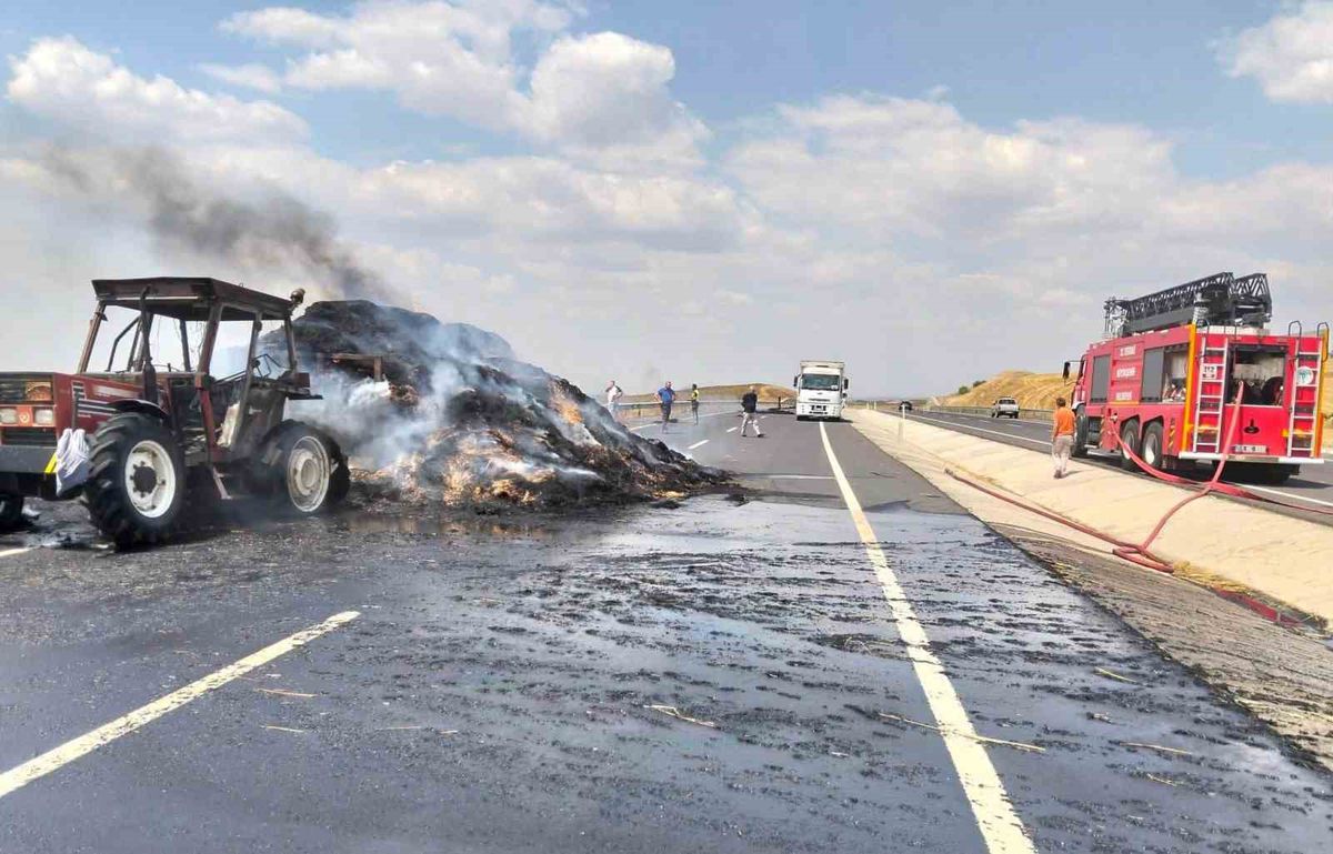 Hayrabolu'da Saman Yangını: Traktör Kullanılamaz Hale Geldi