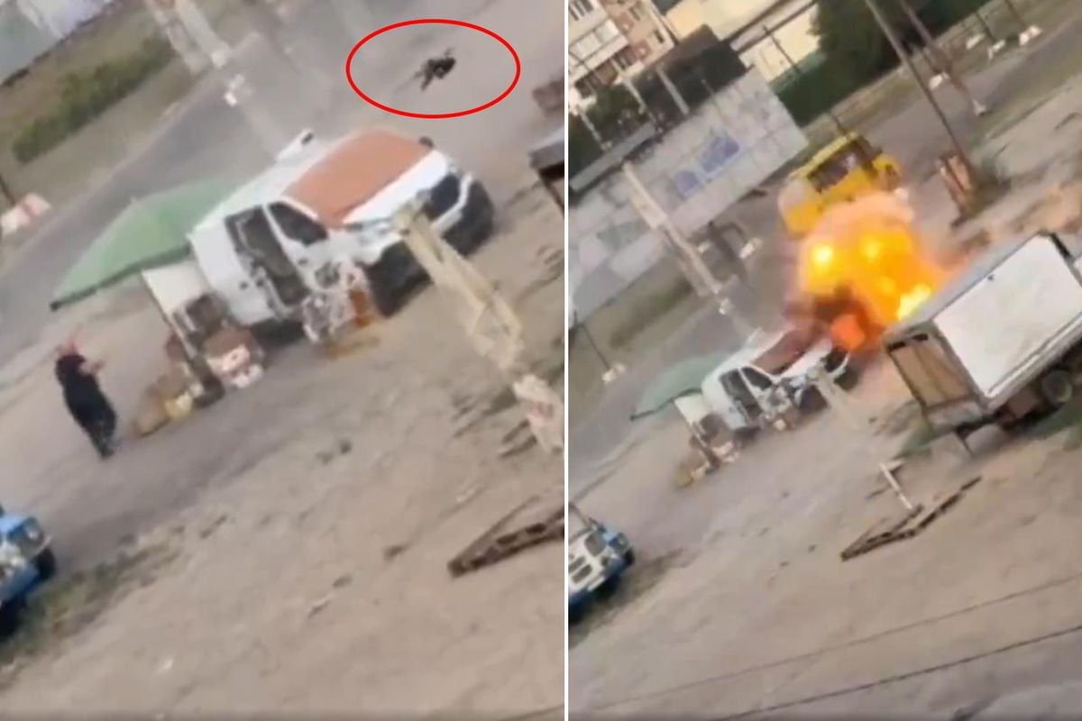 Sebze satıcısı drondan kaçtı ama kurtulamadı