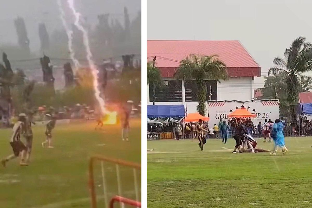 Tayland'da maç sırasında sahaya yıldırım düştü: 1 ölü, 9 yaralı