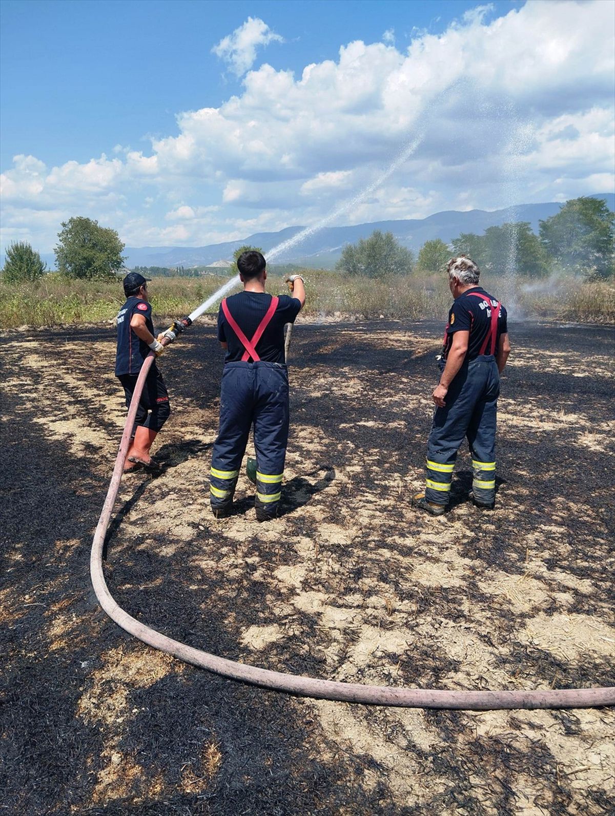 Boyabat'ta anız yangını söndürüldü