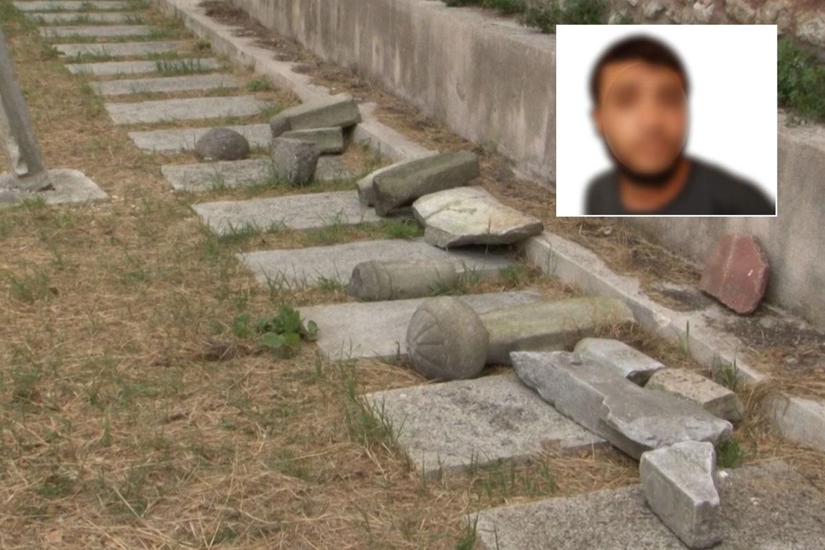 Fatih'te mezar taşlarına zarar veren şüpheli gözaltında