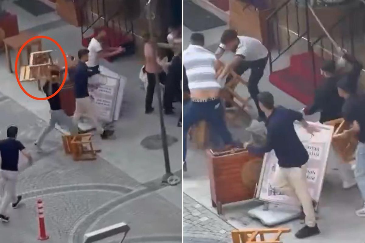 Isparta'da sokak ortasında dehşet: Masa, sandalye ve sopalar havada uçuştu
