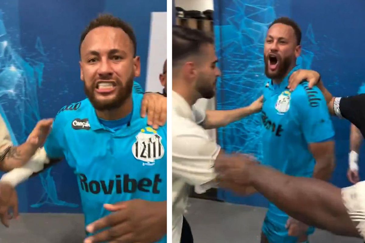 Neymar galibiyet sonrası çılgına döndü! Rakip yöneticilerle birbirine girdi