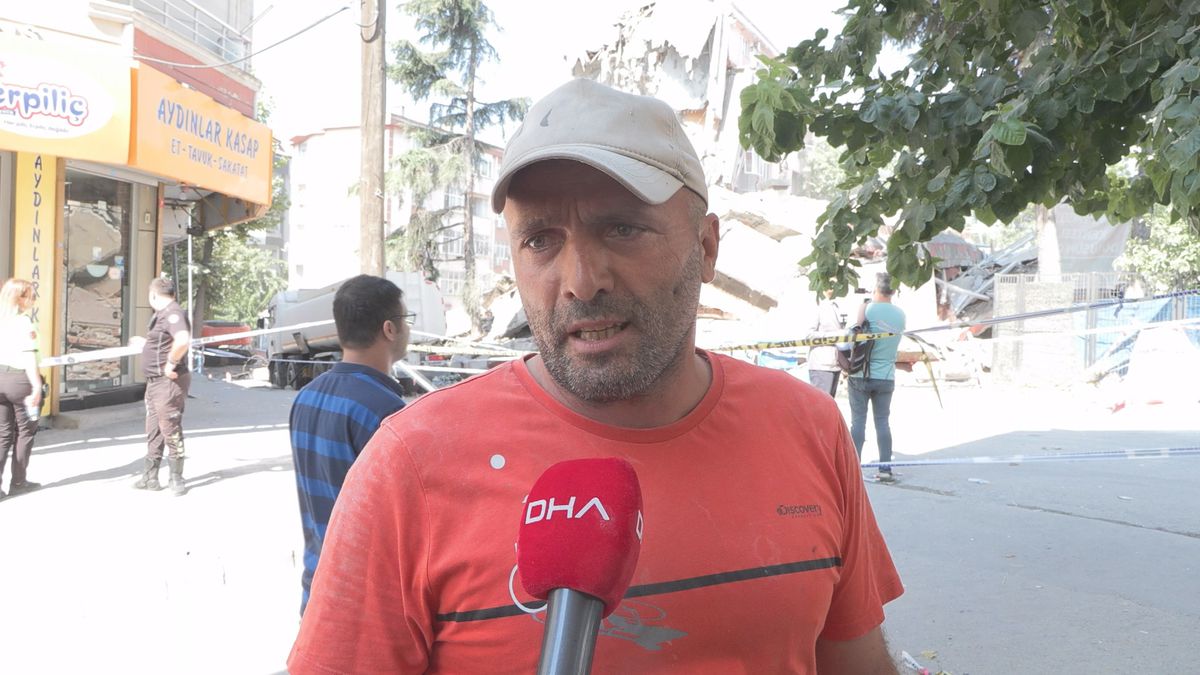 Bahçelievler'de kolon sesi sonrası tahliye edilen bina çöktü