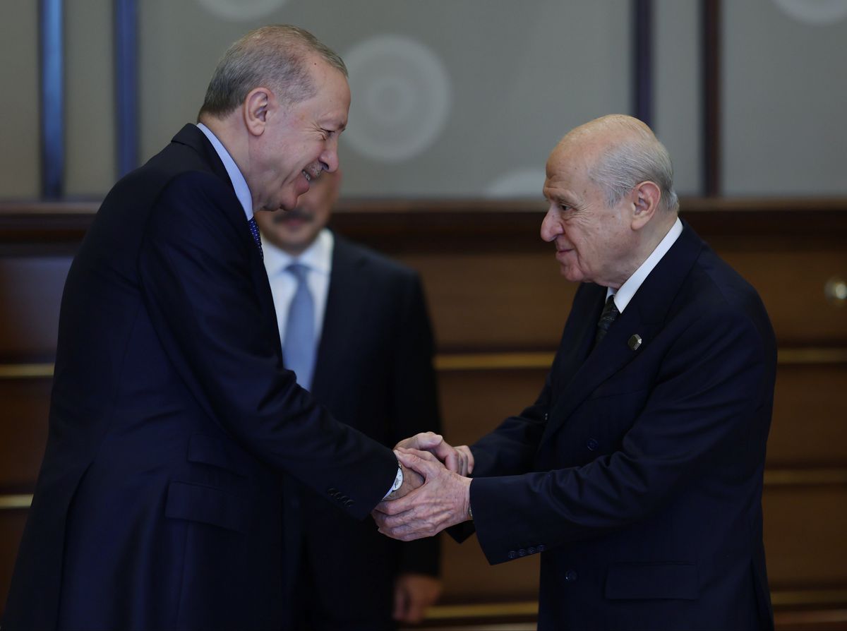 Erdoğan, Bahçeli'yi Cumhurbaşkanlığı'nda kabul etti