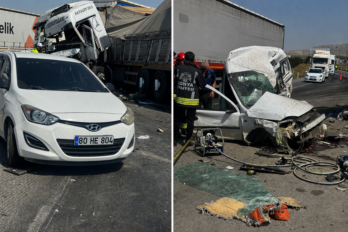 Konya'da freni patlayan TIR dehşet saçtı: 1 ölü, 9 yaralı