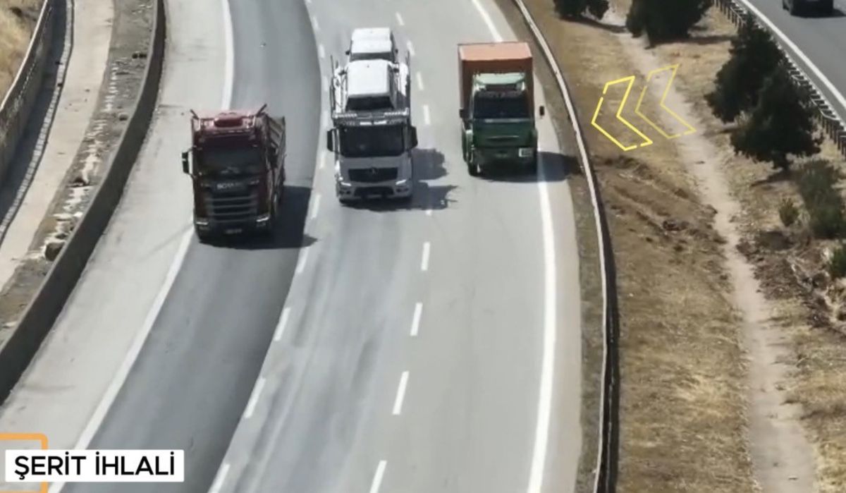 Gaziantep'te dronlu otoyol denetiminde 1123 araca ceza