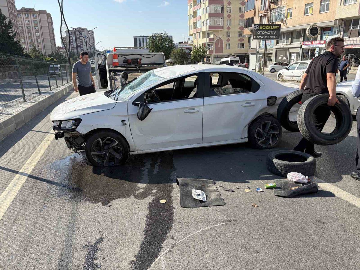 Kapaklı'da taklalı kaza: 1 yaralı