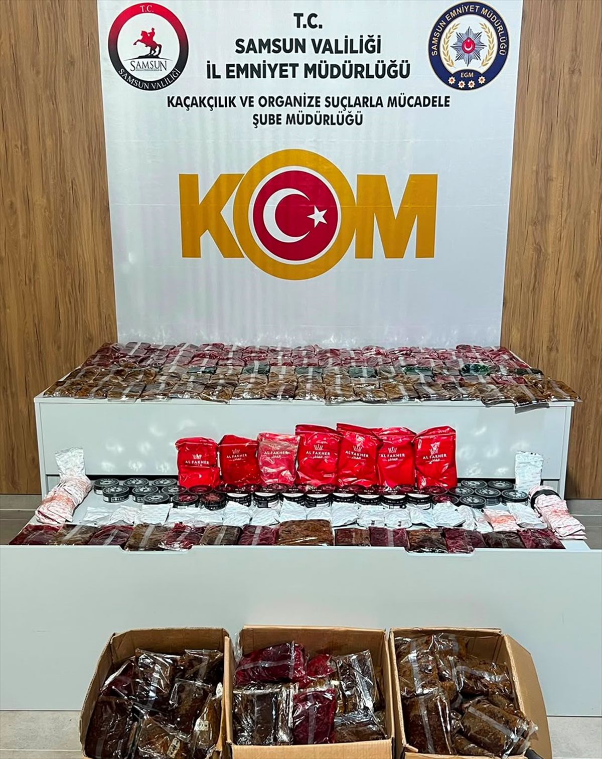 Atakum’da 179 kg kaçak nargile tütünü ele geçirildi