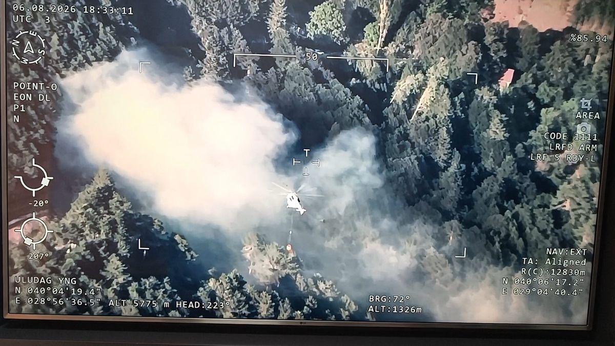 Bursa'da Orman Yangınına 3 Helikopterle Müdahale