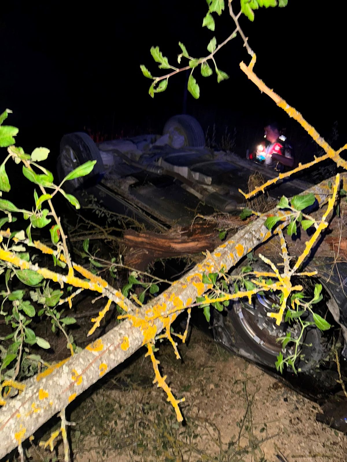 Bolu'da takla atan otomobilde 2 yaralı