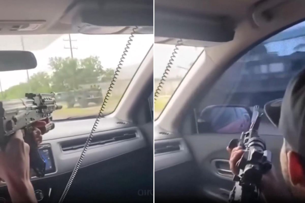 Akılalmaz görüntü! Güvenlik güçlerine silah çekip ellerini kollarını sallayarak gittiler
