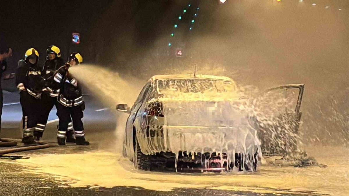 Bolu Dağı Tüneli'nde Otomobil Alev Aldı: Trafik Durdu