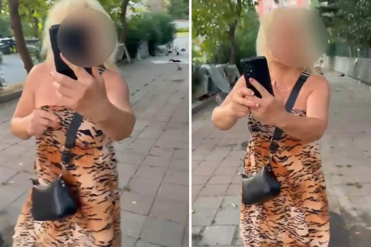 Kedileri besleyen kadın, insanların sokaktan geçmesine izin vermedi