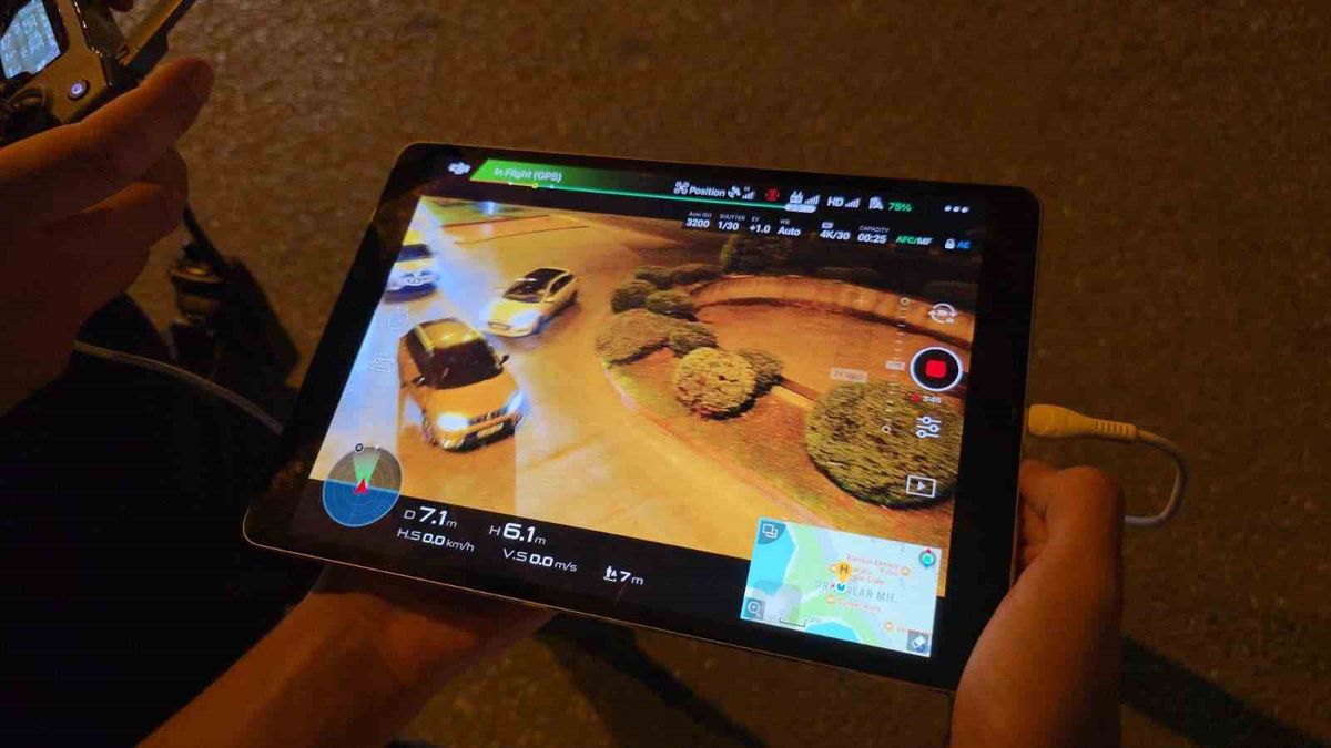 Dronlu Trafik Denetimi Gece de Sürüyor