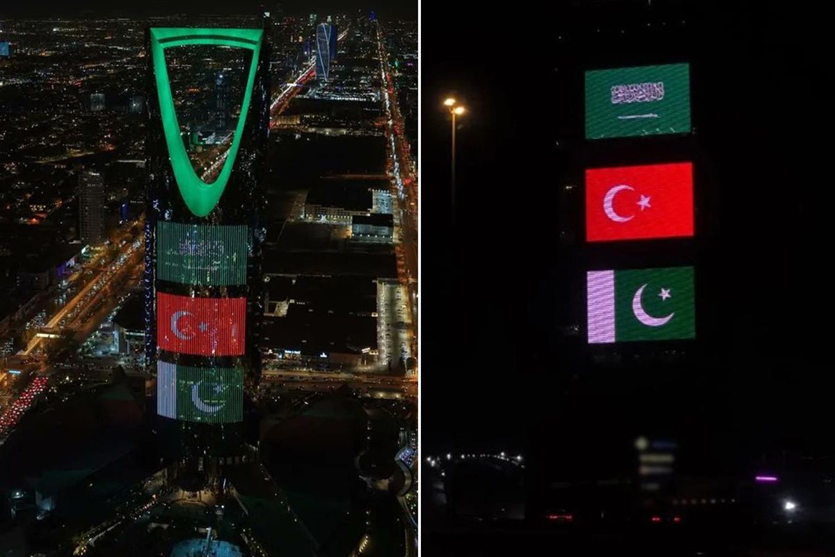 Türkiye, Suudi Arabistan ve Pakistan anlaştı! Simge yapılar üç ülkenin renklerine büründü