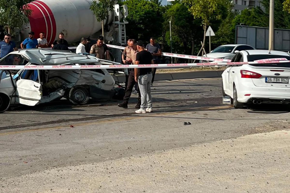 Ankara'da feci kaza: 1 ölü, 2 yaralı