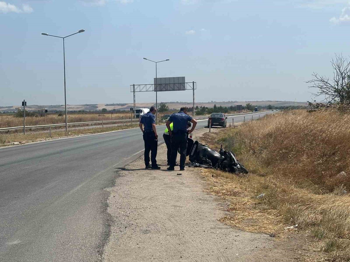 Babaeski'de Motosiklet Kazası: 1 Yaralı
