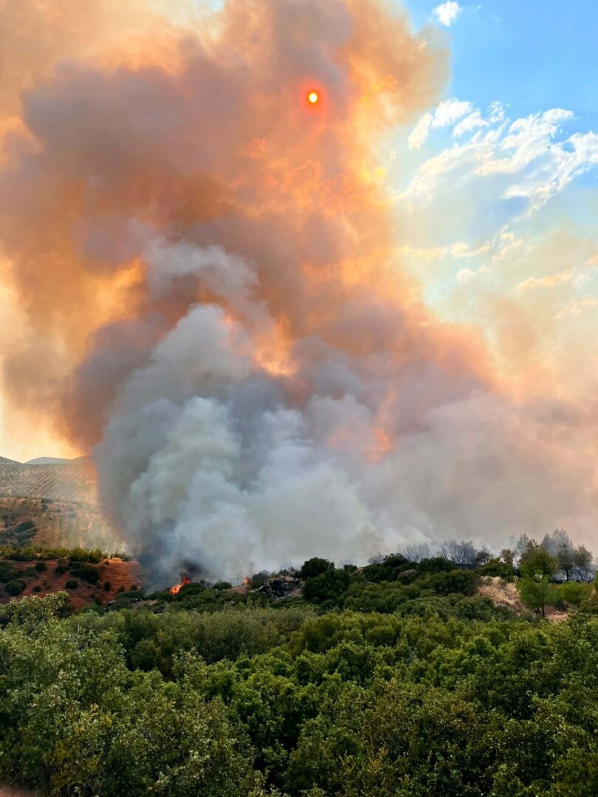 Kula’da yangın ormana sıçradı: Havadan ve karadan müdahale