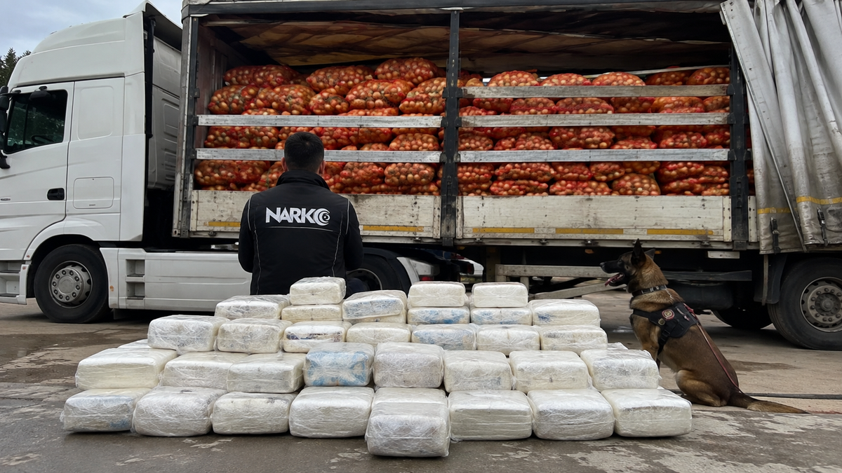 Haymana'da soğan yüklü tırda 150 kilo metamfetamin yakalandı