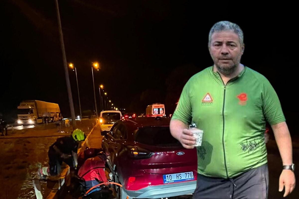 Bisikletli öğretmenin kahreden sonu: 2 otomobil peş peşe çarptı