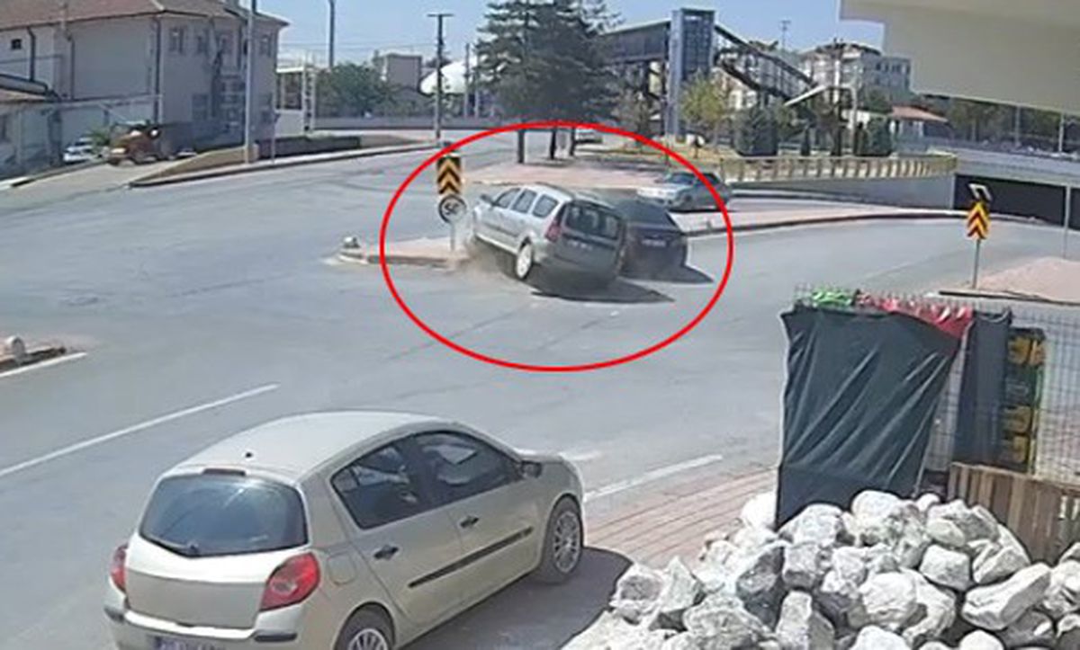 Karaman'da Ters Yön Kazası Kamerada