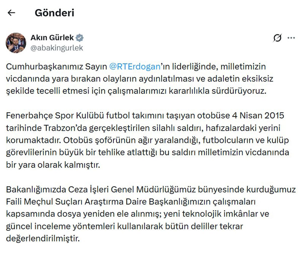Fenerbahçe Otobüsüne Saldırı Soruşturmasında 5 Gözaltı