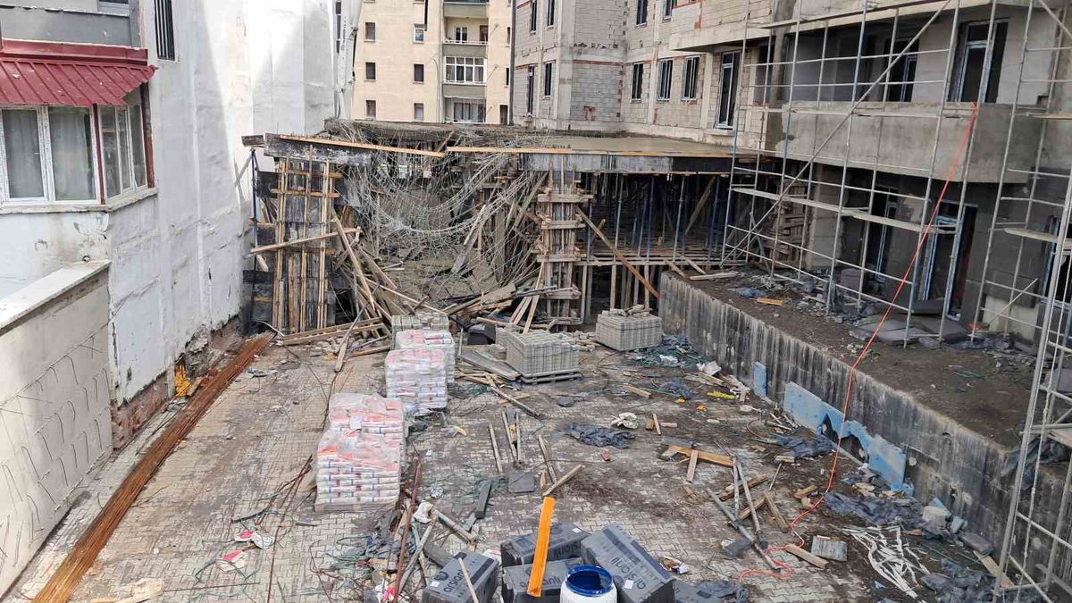 Erzurum'da İnşaat Çöktü: 2 Yaralı