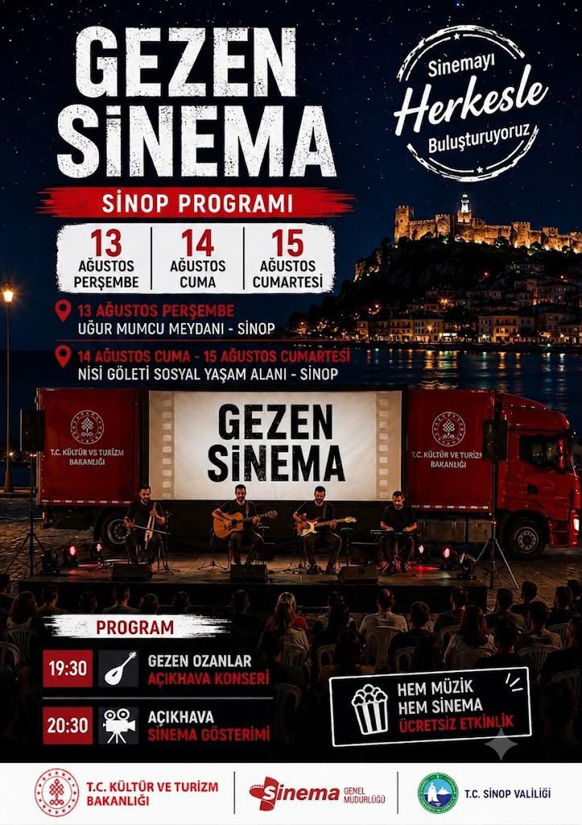 Gezen Sinema Sinop'ta: Konser ve Film Keyfi