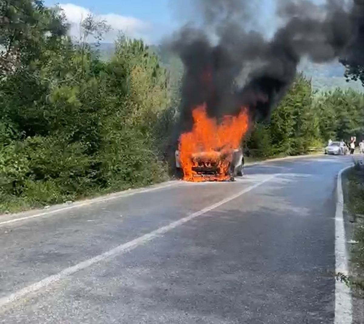 Bartın'da Otomobil Alev Aldı: Kullanılamaz Hale Geldi