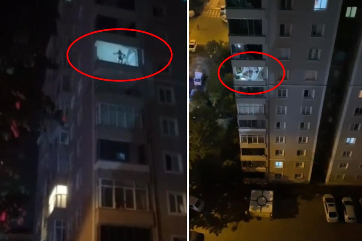 Metrelerce yükseklikte ölümle dans! Yürekler ağza geldi
