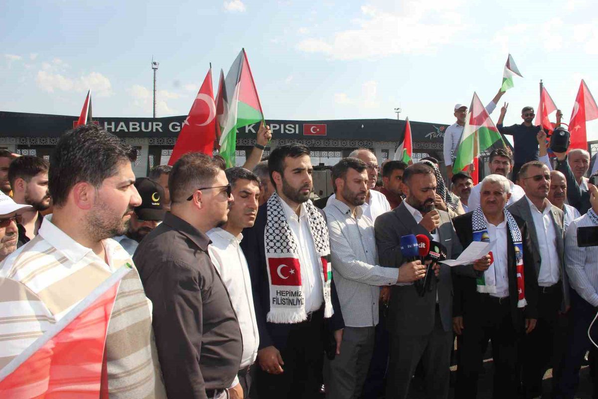 Gazze'ye Yardım Konvoyuna Engellemeye Habur'da Tepki