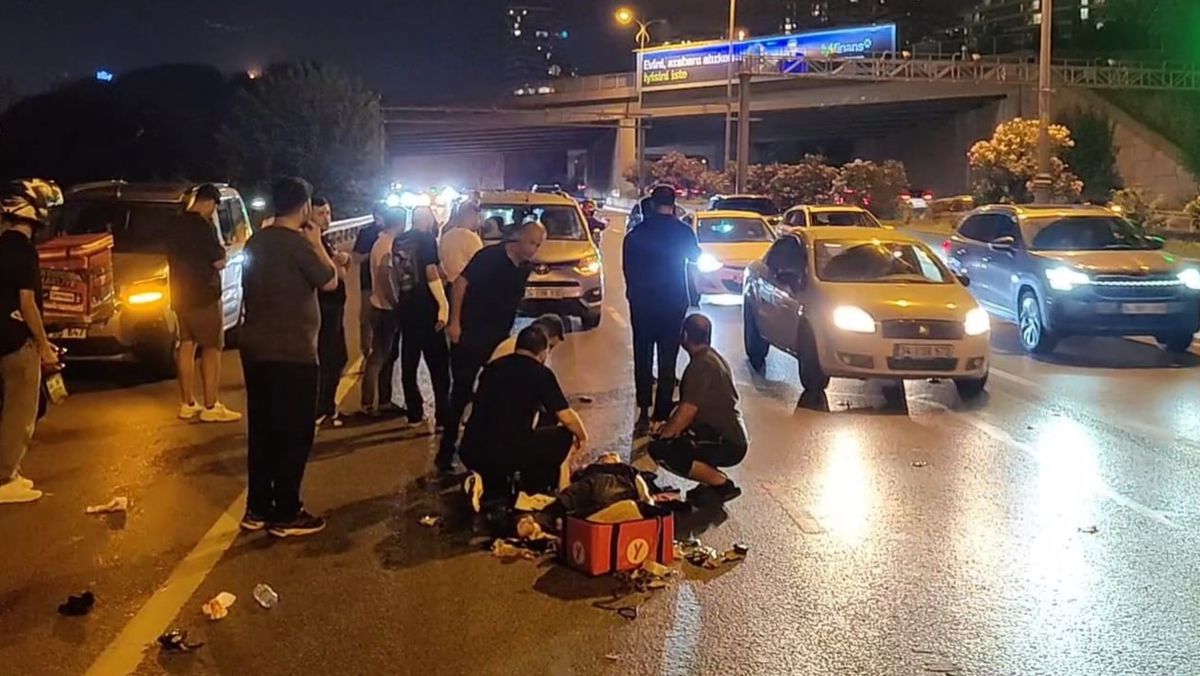 TEM'de Motosiklet Kazası: 2 Yaralı