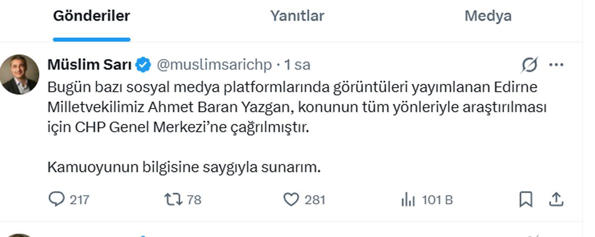 CHP'li Vekil Yazgan Genel Merkeze Çağrıldı