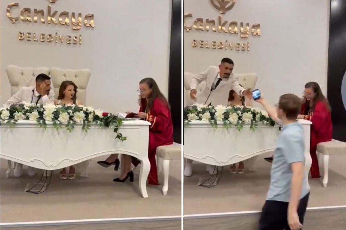 Damat, nikah töreninde başına gelebilecek en büyük talihsizliği yaşadı