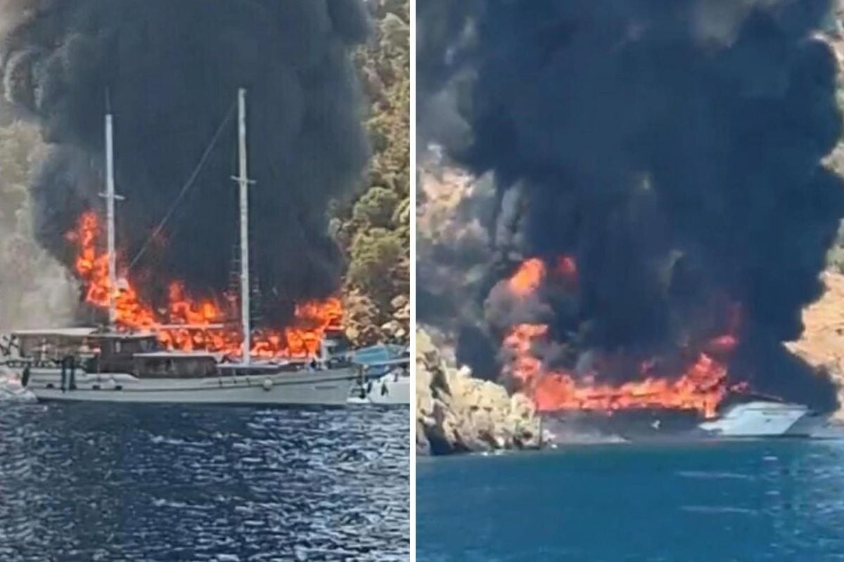 Fethiye'de can pazarı! Tur teknesi yandı, 115 kişi suya atladı