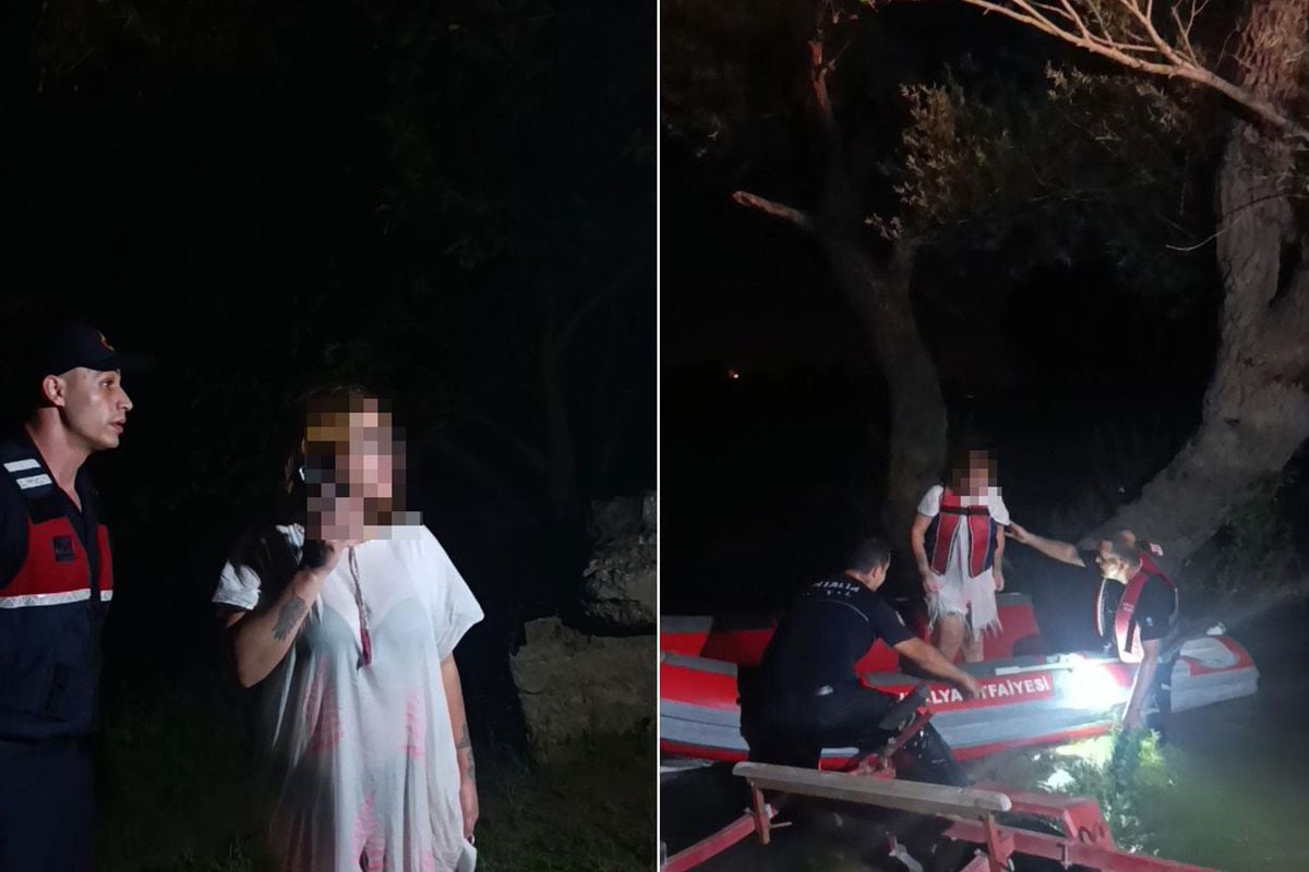 Akşam gezmesi sırasında adacıkta mahsur kalan kadın kurtarıldı