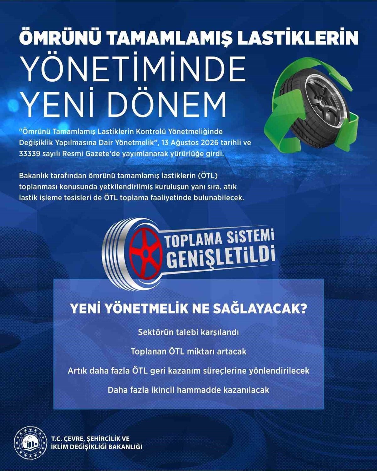 Ömrünü Tamamlamış Lastiklerin Toplanmasında Yeni Dönem