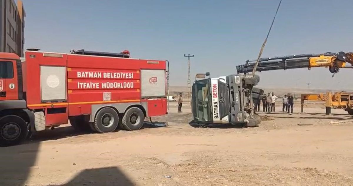 Batman'da Beton Mikseri Devrildi: 1 Yaralı