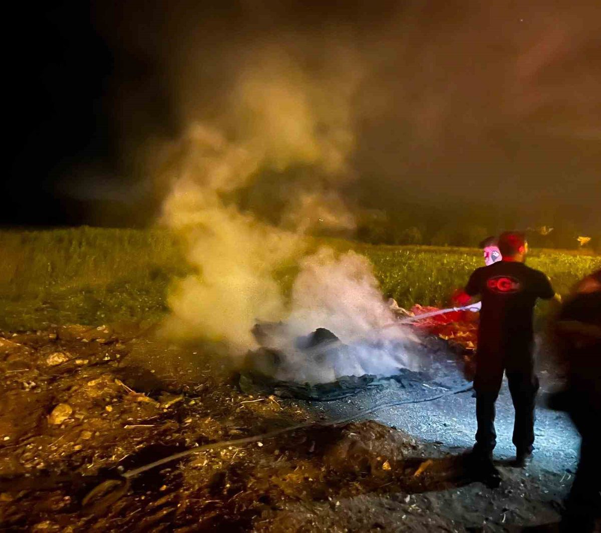 Bilecik'te Yol Kenarındaki Çöp Yangını Korkuttu