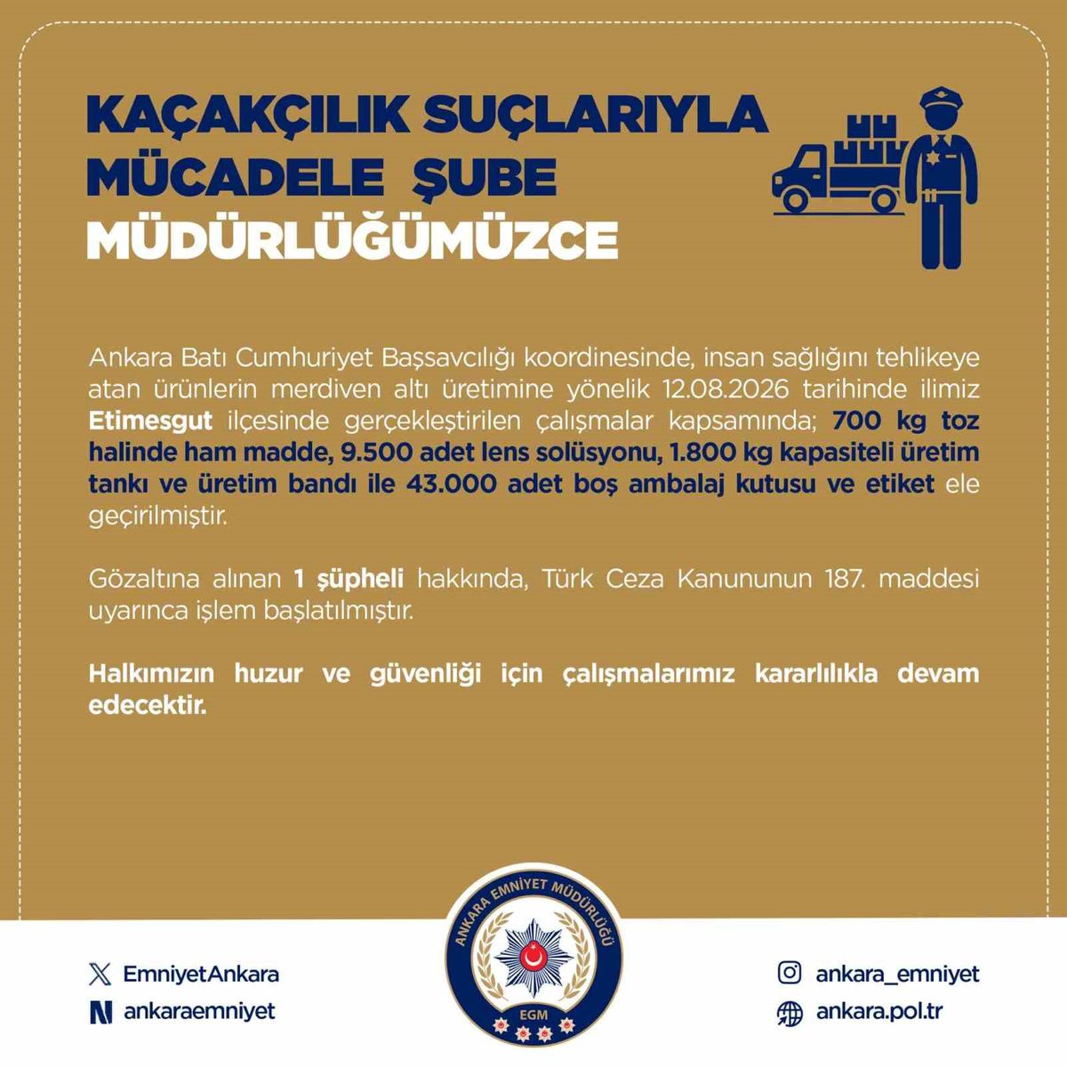 Ankara'da merdiven altı lens solüsyonu operasyonu: 1 gözaltı