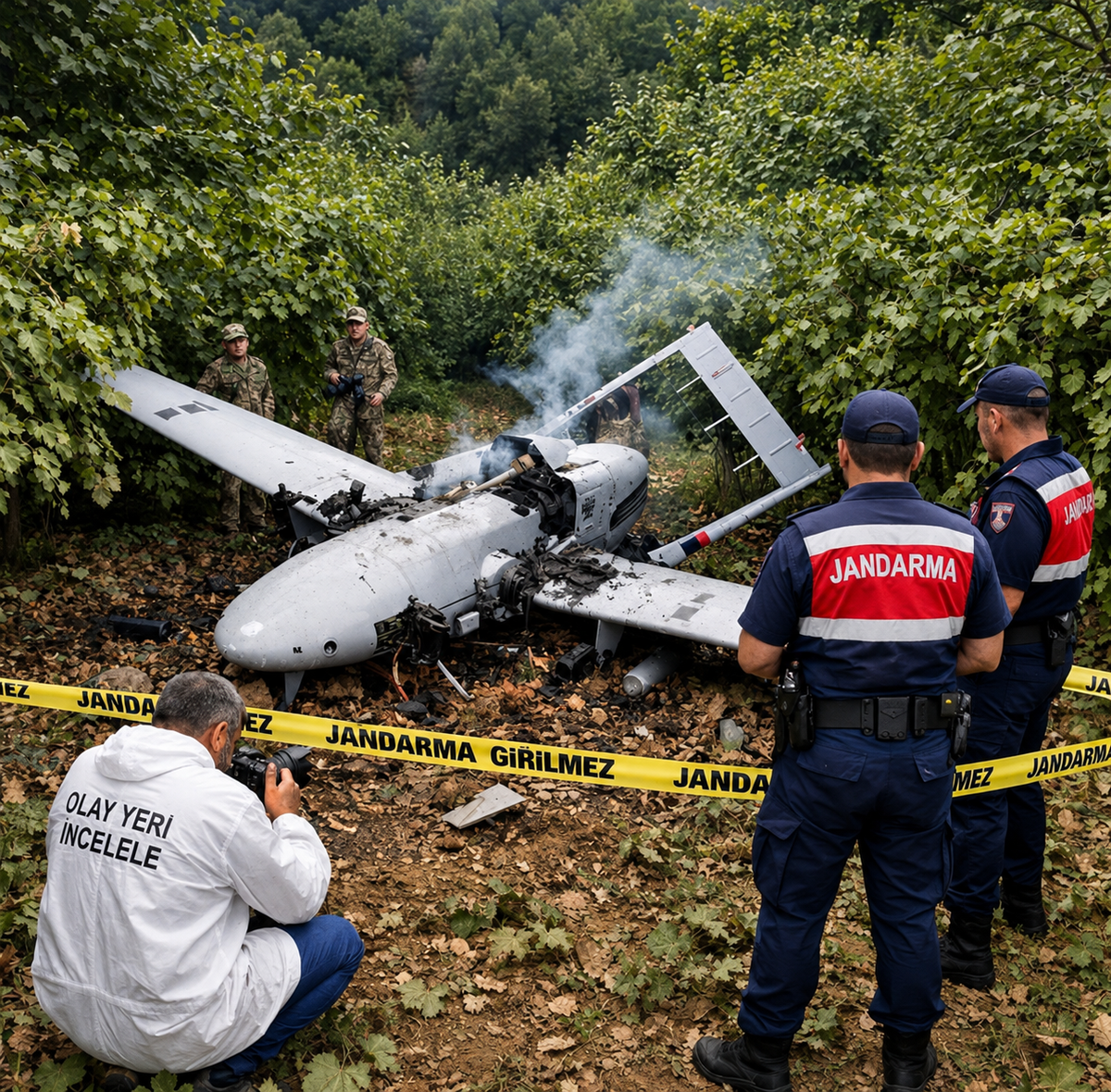 Düzce'de fındık bahçesine düşen cisim İHA olabilir