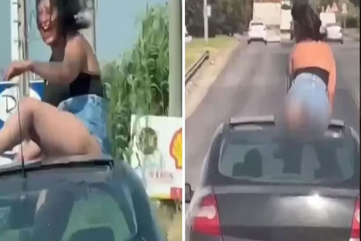 Hareket halindeki araç üstünde uygunsuz harekete gözaltı